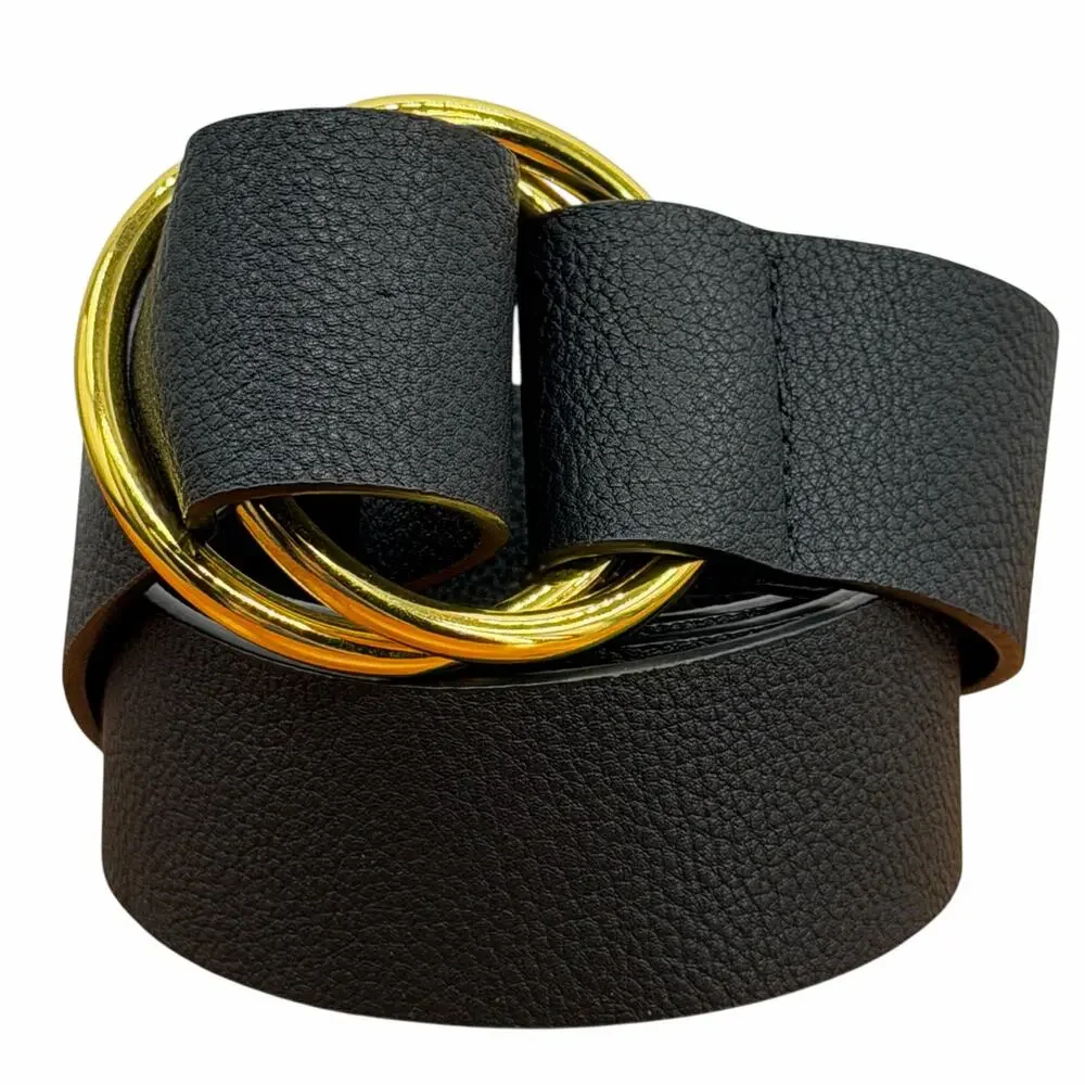 B-Low The Belt Tumble Vegan Leather Wrap Belt Women L/XL Black Modern Minimalist - Picture 4 of 11